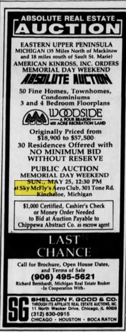 Woodside Country Inn  (Sky McFlys) - May 24 1986 Auction Notice (newer photo)